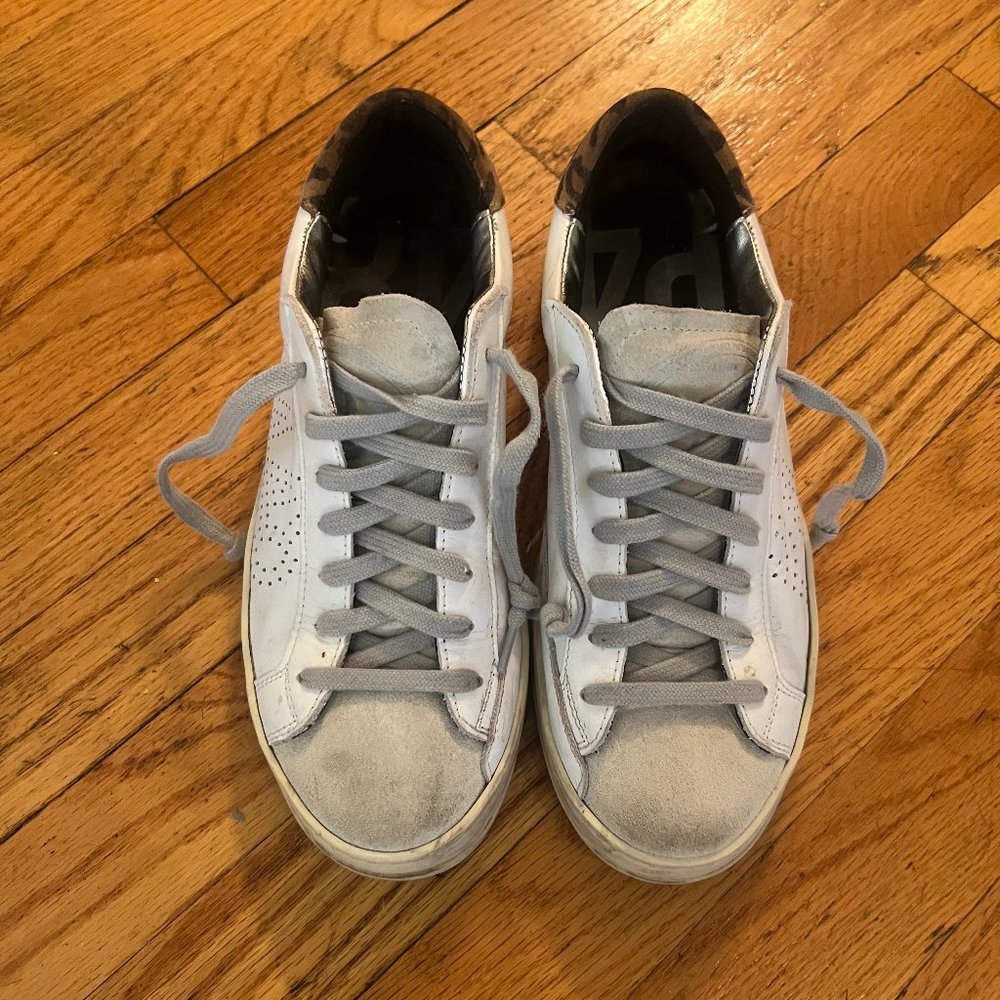 P448 John Sneaker White & Leopard Size 38